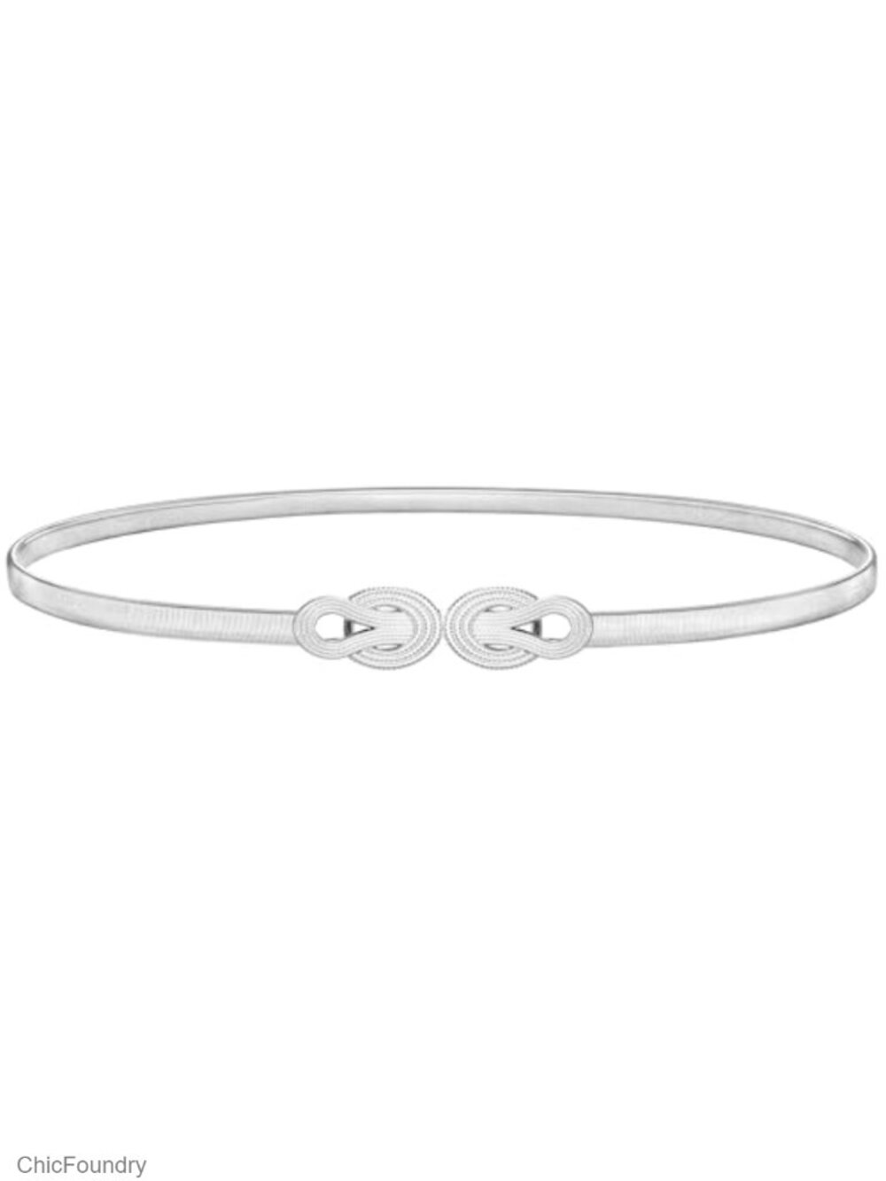 Women's Skinny Metal Cinch Belt for Dresses Stretch Waist Gold/Silver